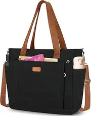 [SDYSM] Canvas Tote Bags for Women with Zipper and Compartments Large Shoulder Bag Waterproof Crossbody Bag for School Work Beach