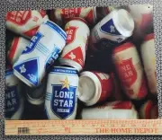 16x12 LONE STAR BEER Metal Tin Tacker Bar Sign Cans Ice Texas Reproduction