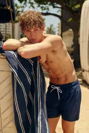 [Body] Body - Cotton Beach Towel - Classic stripe navy white OS CLASSIC STRIPE NAVY WHITE