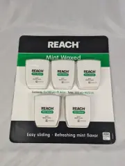 Reach Mint Waxed Dental Floss, Oral Care Flosser, 5 PACK