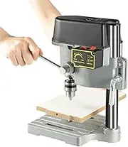 Mini Drill Press, Max Diameter 10mm, 3 Speed Adjustable, 340W Bench Drill for Jewelers, Carpenters, Mechanics, Hobbyists, Multi-coloured