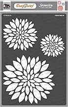 CrafTreat Mum Flower Stencils for Painting on Canvas, Wallart, Journal Notebook, Home Decor and Scrapbooking - A4 Size Damask Stencils for Room Decor Painting - Reusable Stencil Arts & Crafts Supplies