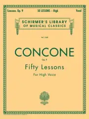 Concone 50 Lessons Op 9 for High Voice Classical Vocal Piano Method Book