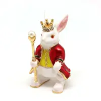 在飛比找松果購物優惠-歐式風格合金擺件琺琅彩工藝伯爵兔皇冠權杖造型創意飾品盒婚禮祝