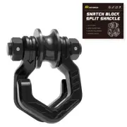 Snatch Block Split Shackle, 3/4" D Ring Split Shackle with Pulley, 57320lbs B...
