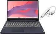 [Lenovo] IdeaPad 3i Chromebook 15.6” FHD Display | Intel Celeron N4500 | Intel UHD Graphics | HDMI | Abyss Blue | 8GB RAM | 64GB SSD | Chrome OS | Bundle with USB 3.0 Hub