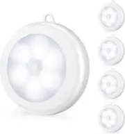 4 Pack Motion Sensor LED Night Light, Cordless Battery-Powered Stick-on Magnet
