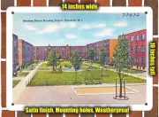 METAL SIGN - New Jersey Postcard - Mravlag Manor Housing Project, Elizabeth, N.