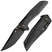 Kansept Deadite Folding Knife Blackwash Titanium/Shred CF Handle S35VN K1081A5