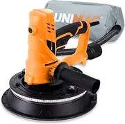 Unimac 180mm 850W Handheld Drywall Sander, Electric Dry Wall Sanding Machine, with Automatic Vacuum System, LED Worklight, 6x Sanding Discs