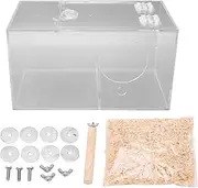 Acrylic Bird Breeding Box Transparent Parrot Nesting Box with Standing Pole and Padding (小型サイズ) 29.9 x 15 x 6.7インチ