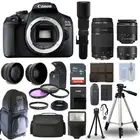 Canon EOS 2000D / T7 DSLR + 6 Lens 18-55mm, 75-300mm, 50mm, 500mm+ 32GB PRO KIT!