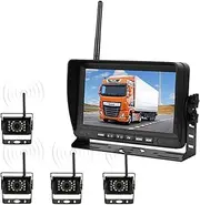 GPS Car Navigator, Wireless 7 Inch Car Monitor Screen Reverse Vehicle Monitors Reversing Camera Screen for Car Monitor for Camping Truck RV for Car Truck RV(1 Cam with Charger)