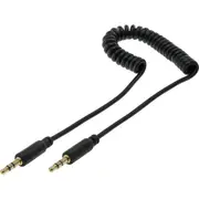 PRO2 LA1092 Stereo 3.5Mm Plug To Plug 1M Curly Lead Shielded Pvc Jacketed Cable STEREO 3.5MM