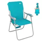Folding Beach Chair for Adults, Lightweight #C 1 Pack Cyan Classic High Back