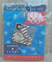 NEW Vintage Taz Olympic USA Enamel Lapel Pin Warner Bros. Looney Tunes Pin Back