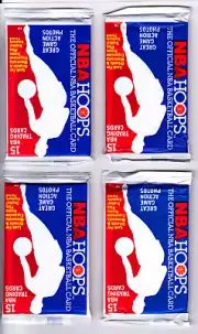 4 x Lot Michael Jordan #200 Card On Top of Packs 1989-90 NBA Hoops Basketball