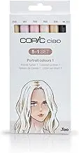 Copic Ciao Coloured Marker Pen - 5+1 Set Portrait 1, for Art & Crafts, Colouring, Graphics, Highlighter, Design, Anime, Professional & Beginners, Art Supplies & Colouring Books