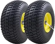 [MARASTAR] 21425 15x6.00-6 Tire and Wheel Assembly, Replacement Riding Lawn Mower Front Tires Compatible with 100 and 300 Series John Deere Riding Mowers, 2 pack
