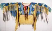 Native American Western Jacket Suede Leather Fringes & Beaded Work War Shirt