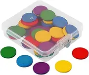 Counting Chips for Kids - Wooden Round Math Playset | Brain Developmental Toy School Teaching Supplies for Home, School, Travel