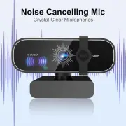C28 1080P Webcam w/ Privacy Cover and Tripod Stand PC Camera Noise-Canceling Mic
