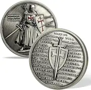 BHealthLife Knights Templar Warrior Challenge Coin Religious Reminder Gifts for Christian Men Women