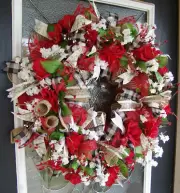 XL Red Rose Floral Valentine's Day Eye Candy Deco Mesh Wreath Decoration Decor