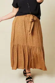 Sara Belted Elastic Waist Skirt