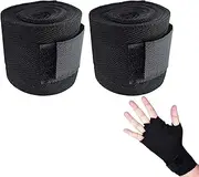 TUKEVA Pack of 2 Boxing Bandages 3 Metre Boxing Bandages Boxing Bandages Made of Cotton Martial Arts Bandages for Men and Women - Bandages Boxing for Kickboxing, MMA, Boxer & Sparring with Bag etc