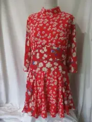 BNWT Boohoo Mixed Print High Neck Panelled Skater Dess
