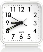 ORIA Silent Alarm Clock, Small Analog Quartz Clock, Battery Operated Desk Clock