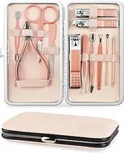 Manicure Set 12 pcs for Women/Men Stainless Steel Nail Clippers Manicure Tools Pedicure Kit Gifts- Professional Portable Grooming Kit Travel Personal Care