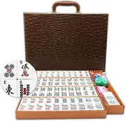 Mose Cafolo ~ American Mahjong Set - 166 White Engraved Standard Size 1.2" Tiles for Western Mah Jong, Mahjongg, Mah-Jongg Set with Carrying Travel Case - No Racks and Pushers!