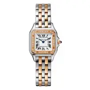 New Cartier Panthere SS & 18KRG Quartz 30 x 22 mm Silver Watch W3PN0006