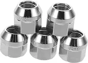 5pcs Tire Screws Wheel Car Kit Security Lug Nuts Front Axle Cap Nut Cover Axle Nut Cover for Motorcycle Double Lug Threaded Nut Tire Studs Mikuppa Lug Silver Stainless Steel