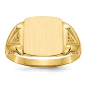 14K Yellow Gold 12.0X11.0mm Open Back Diamond Men'S Signet Ring Mounting