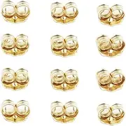 Orgrimmar 14K Gold Earring Backs Yellow Ear Locking for Stud Ear Rings (6 Pairs)