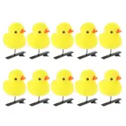 10PCS Little Yellow Duck Hairpin Cartoon Duck Plush Hairpin Set Duck Hair Pins