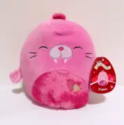 Squishmallows 2024 Valentine Squad 8" Pepper the Pink Walrus Animal Plush Doll