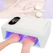 Multifunctional Quick-Drying Nail Lamp,Uv Led Nail Lamp,for Gel Polish,with LCD Display,Pv Hand Pad,4-Speed Timing,90 Lamp Beads,288w Dual Light Source Nail Lamp,White