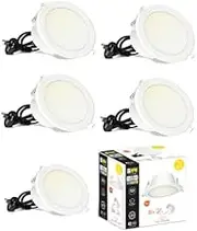 5 Pack HPM Alina LED Downlight 7watt Dimmable Tri-Colour - 90mm Cut Out + Flex&Plug