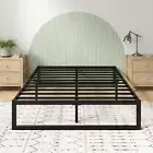 Quick Lock 35Cm King Bed Frame/Under Bed Storage, Metal Bed Base, Metal Slats, E