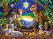 Vermont Christmas A Child is Born Manger 550 Piece Jigsaw Puzzle Creche Fun
