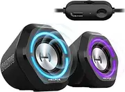 Edifier G1000 Gaming Speakers, 10W Desktop Computer Speakers with Bluetooth 5.3, USB Powered, 3.5mm AUX, 12 Colorful RGB, Wired Control - Black