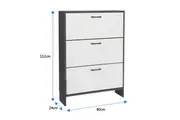 Foret 3 Tier Shoe Cabinet Rack Slim Storage Shelf 20-45pairs Hallway Entryway