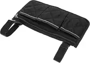 Xindojuz 2 PCS Wheelchair Bag, Wheelchair Pouch Side Pocket with Cup Holder, Wheelchairs Bags to Hang on Back, Wheelchairs Armrest Accessories for Walkers, Rollators, Mobility Scooters (Black)