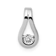 Platinum 2.8mm AA Real Diamond Teardrop Shape Slide Pendant