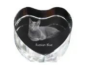 Russian Blue crystal heart with a cat Art-Dog