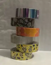 LOT of 6-3M Scotch Expressions Decorative Washi Tape Mix Of Prints 10.6 YD Set#7